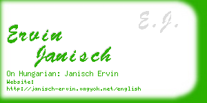 ervin janisch business card